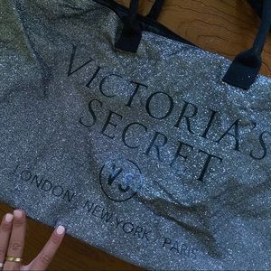 Silver sparkle Victoria’s Secret tote
